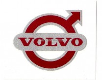 Aufkleber Volvo rot-silber