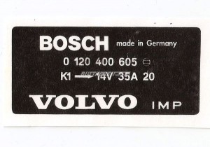 Aufkleber Bosch Drehstromlichtmaschine