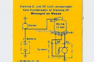 Aufkleber Regler Gleichstromlichtmaschine 12 Volt