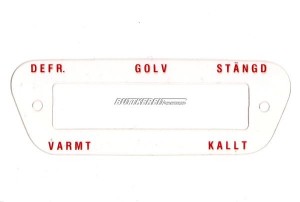 Heizreglerbeschriftung PV544 / schwedisch