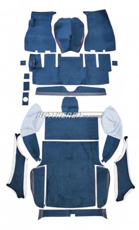 Teppichsatz 1800 ES blau mit Radhausbezug hellblau